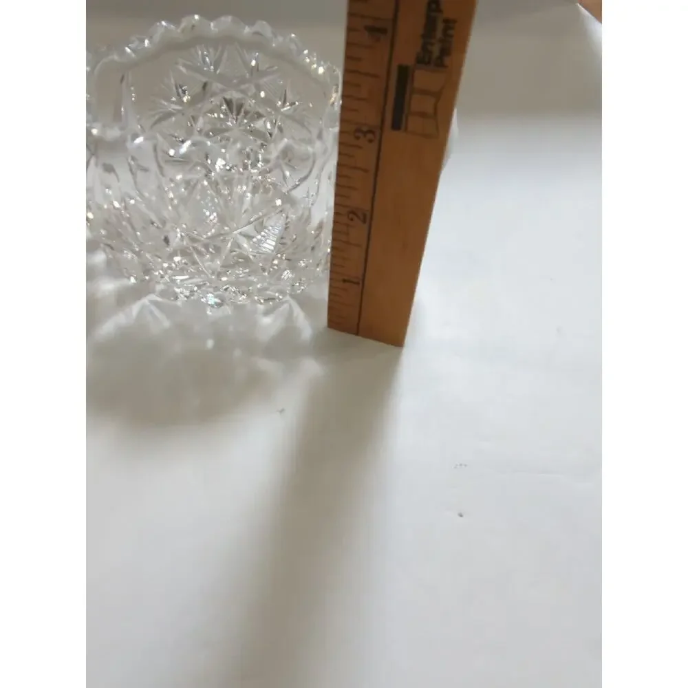 Antique APB Cut Crystal Sugar Bowl, Sawtooth Rim, Two Handles